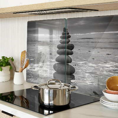 Tabla para cortar Piedras de playa en blanco y negro