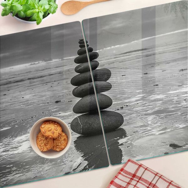 Tabla para cortar Piedras de playa en blanco y negro