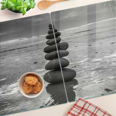 Tabla para cortar Piedras de playa en blanco y negro