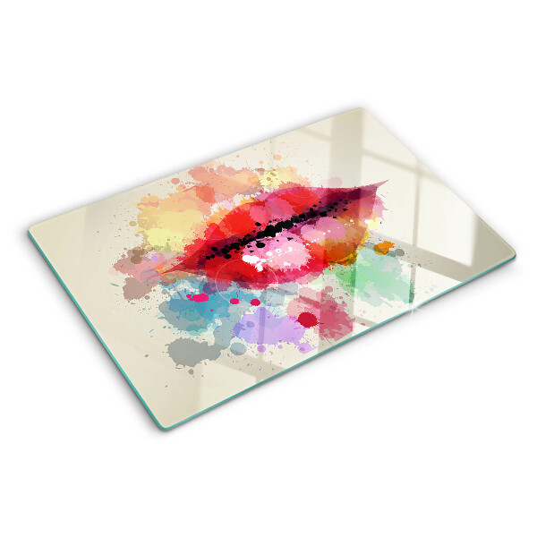 Tabla de cortar Labios en manchas de colores