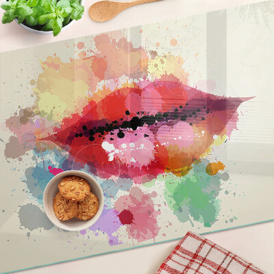 Tabla de cortar Labios en manchas de colores