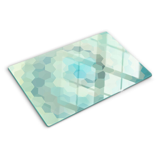 Tabla para cortar Formas geométricas en tonos azules