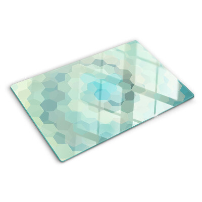 Tabla para cortar Formas geométricas en tonos azules