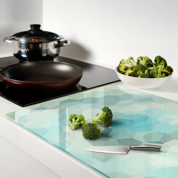 Szklana deska kuchenna Geometryczne kształty w odcieniach niebieskiego