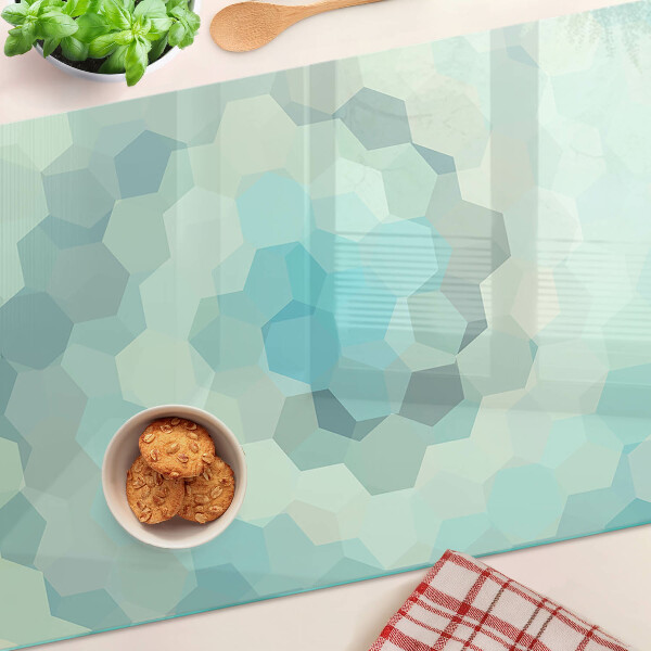 Tabla para cortar Formas geométricas en tonos azules