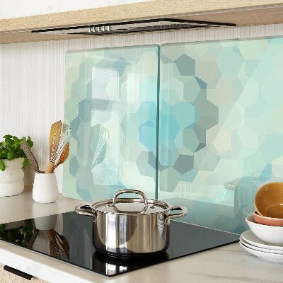 Szklana deska kuchenna Geometryczne kształty w odcieniach niebieskiego