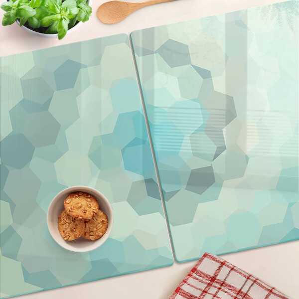 Tabla para cortar Formas geométricas en tonos azules