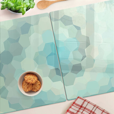 Tabla para cortar Formas geométricas en tonos azules