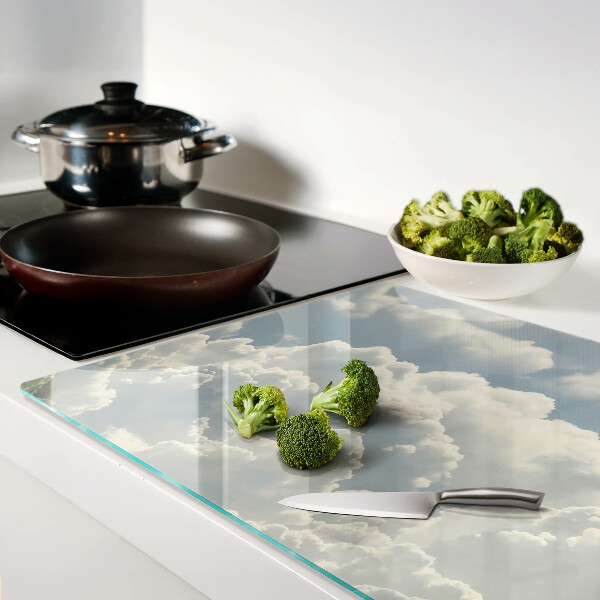 Tabla de cortar de cristal Nubes en el cielo