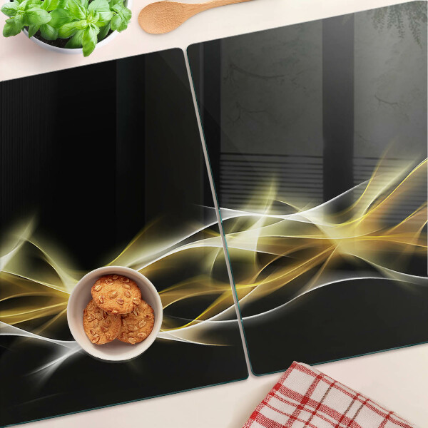 Deska kuchenna szklana Fala światła w odcieniach złota