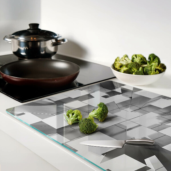 Tabla de cortar de cristal formas geométricas abstractas