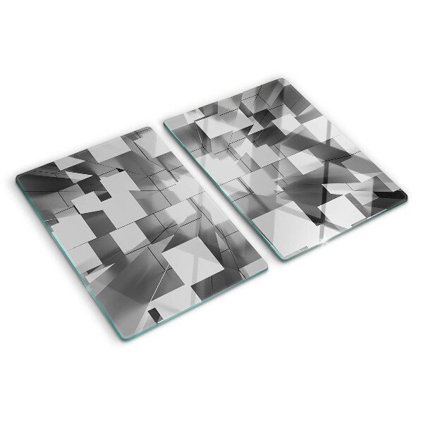 Tabla de cortar de cristal formas geométricas abstractas