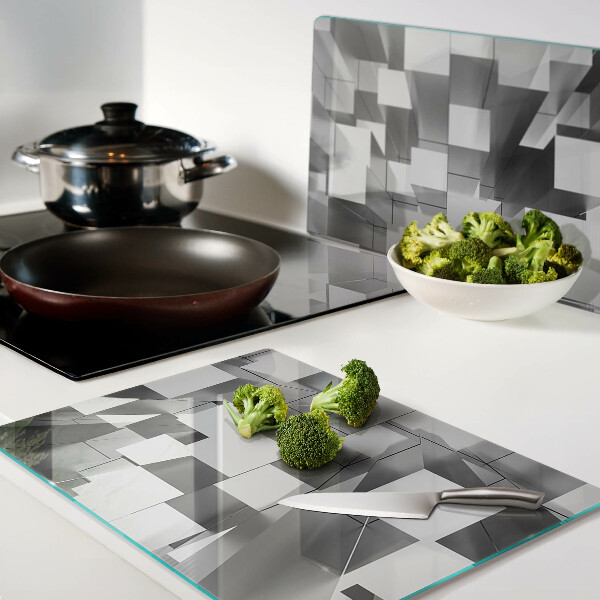 Tabla de cortar de cristal formas geométricas abstractas