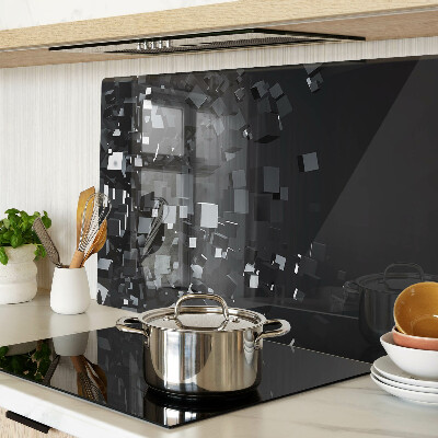 Szklana deska do krojenia Abstrakcyjne czarne kostki