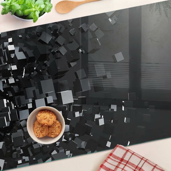 Tabla de cortar Cubos negros abstractos