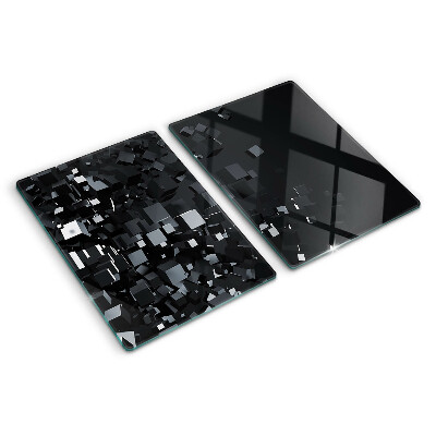 Tabla de cortar Cubos negros abstractos