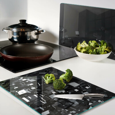 Szklana deska do krojenia Abstrakcyjne czarne kostki