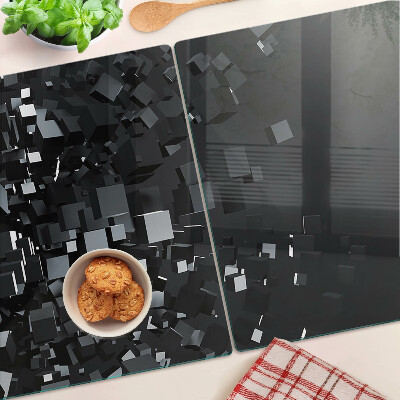 Tabla de cortar Cubos negros abstractos