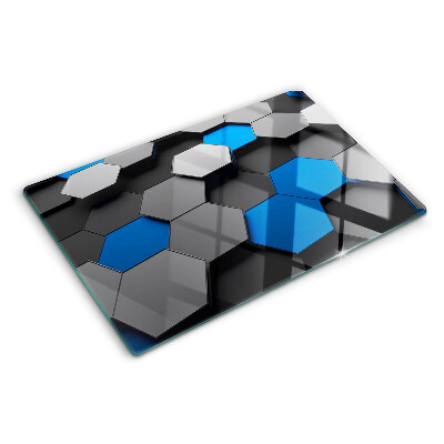 Tabla para cortar Patrones hexagonales en tonos azul grisáceo