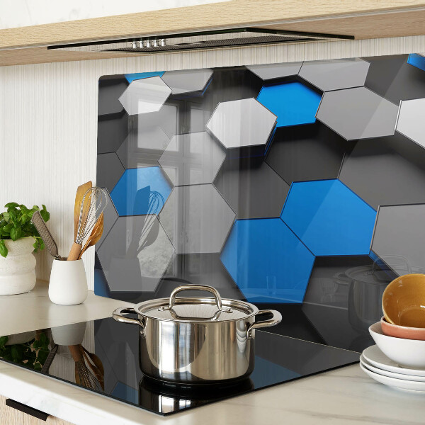 Tabla para cortar Patrones hexagonales en tonos azul grisáceo