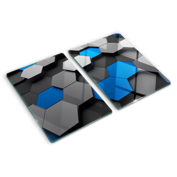 Tabla para cortar Patrones hexagonales en tonos azul grisáceo