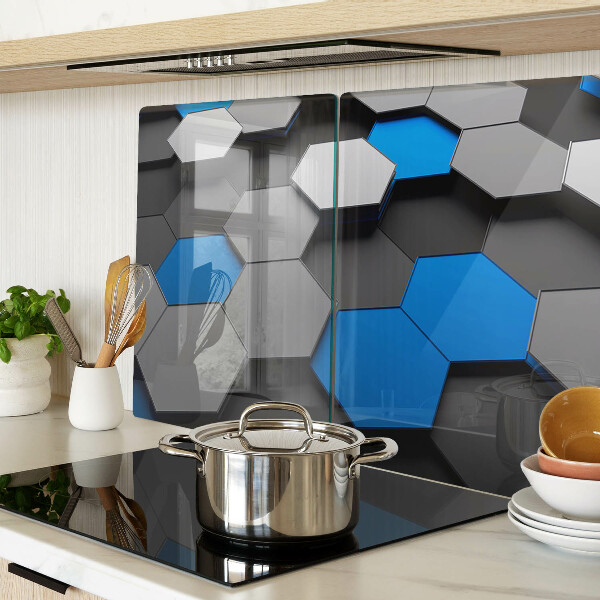 Tabla para cortar Patrones hexagonales en tonos azul grisáceo