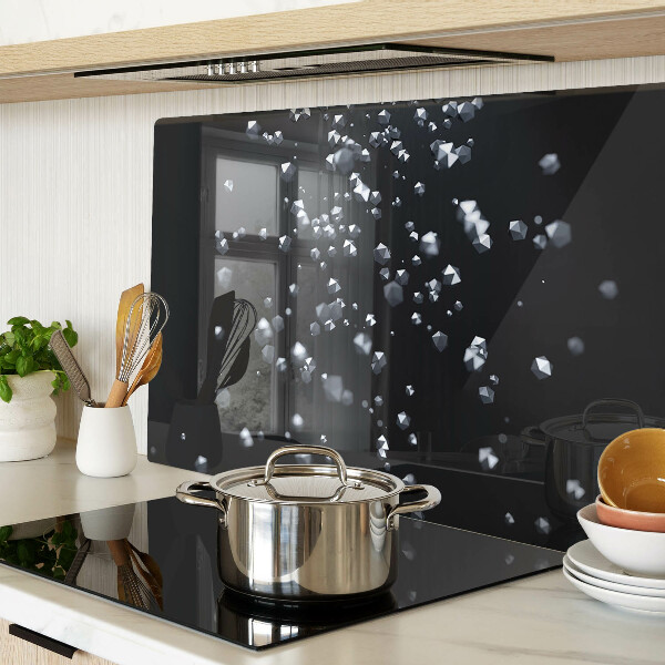 Szklana deska kuchenna Kryształowe bąbelki na czarnym tle