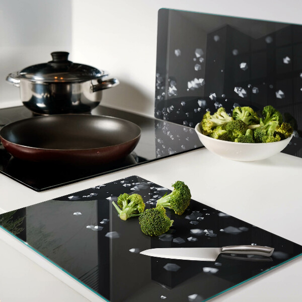 Szklana deska kuchenna Kryształowe bąbelki na czarnym tle