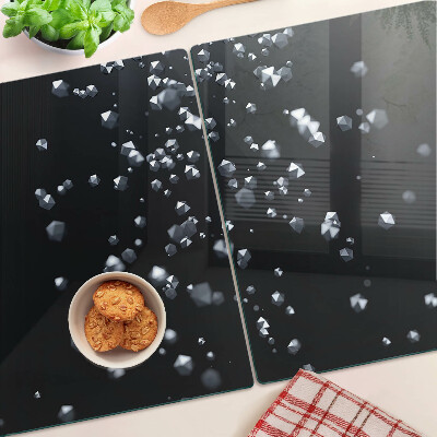 Tabla de cortar de cristal Burbujas de cristal sobre un fondo negro