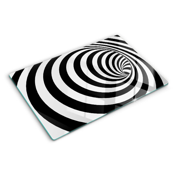 Tabla de cortar Motivo espiral en blanco y negro