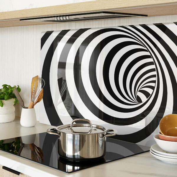 Tabla de cortar Motivo espiral en blanco y negro