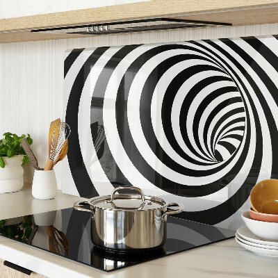 Tabla de cortar Motivo espiral en blanco y negro