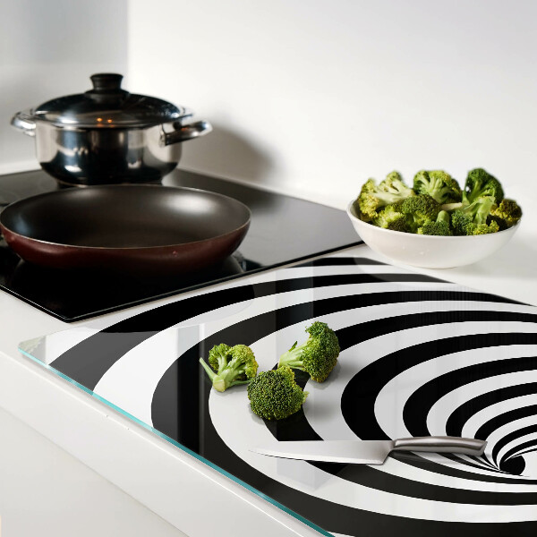 Tabla de cortar Motivo espiral en blanco y negro