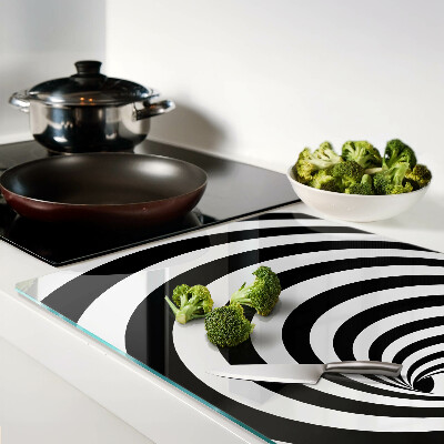 Deska kuchenna szklana Motyw spiralny w czerni i bieli