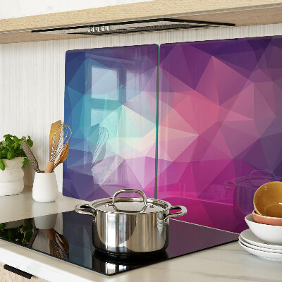 Tabla para cortar Geometría en tonos rosa y azul.