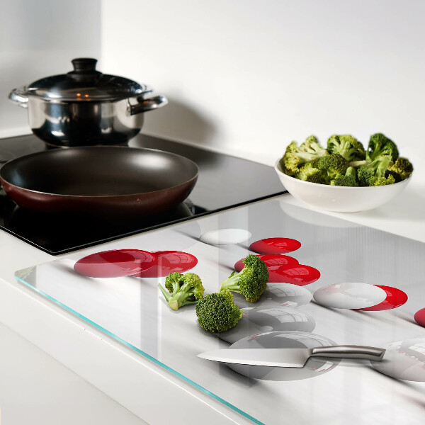 Szklana deska do krojenia Czerwone i białe kule