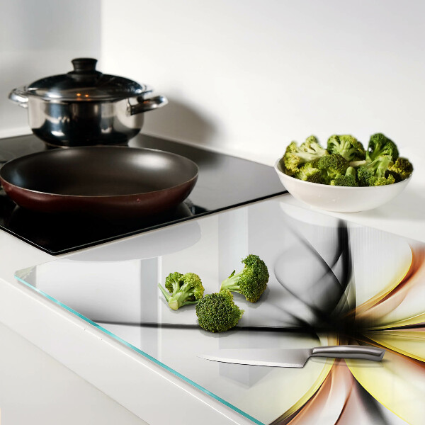 Tabla de cocina Abstracto floral con líneas dinámicas.