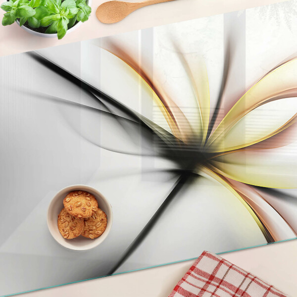 Tabla de cocina Abstracto floral con líneas dinámicas.