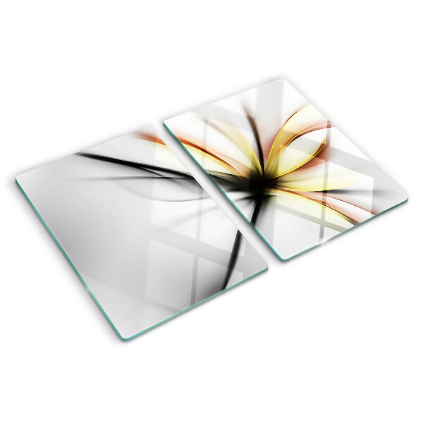 Tabla de cocina Abstracto floral con líneas dinámicas.