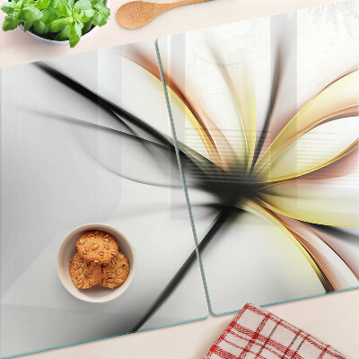 Tabla de cocina Abstracto floral con líneas dinámicas.
