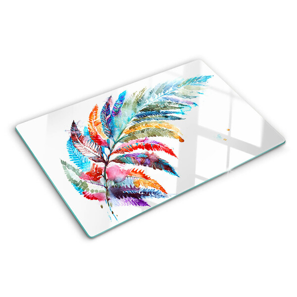 Tabla para cortar Hojas de helecho en colores del arco iris