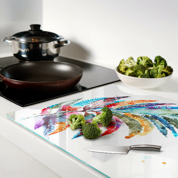 Tabla para cortar Hojas de helecho en colores del arco iris