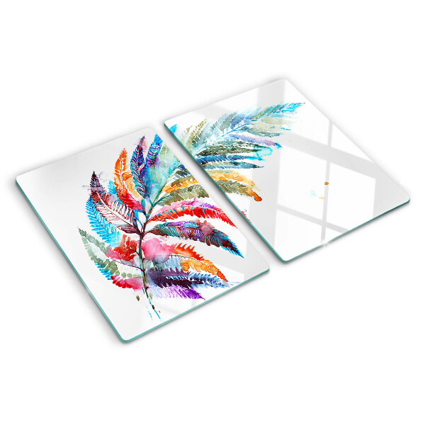 Tabla para cortar Hojas de helecho en colores del arco iris