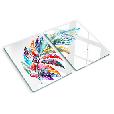 Tabla para cortar Hojas de helecho en colores del arco iris