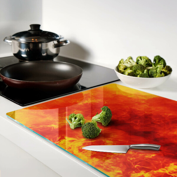 Tabla de cortar de cristal Fuego y llamas