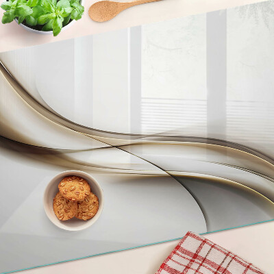 Tabla de cortar de cristal Ondas en tonos beige