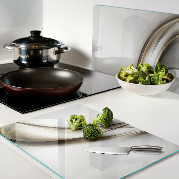 Tabla de cortar de cristal Ondas en tonos beige