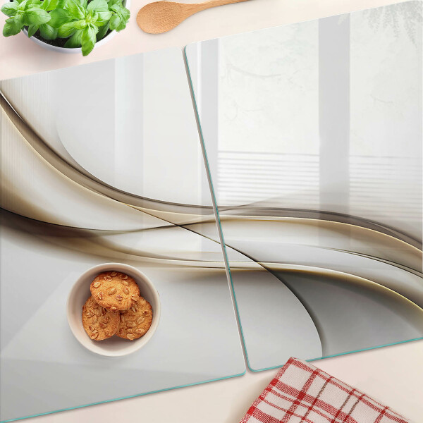 Tabla de cortar de cristal Ondas en tonos beige