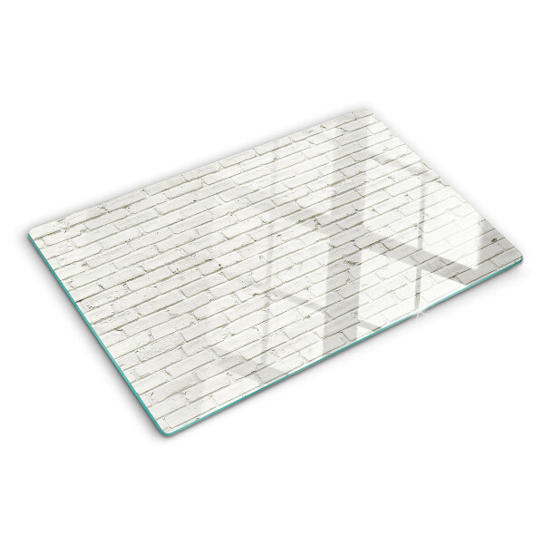 Tabla de cortar pared de ladrillo blanco