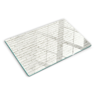 Tabla de cortar pared de ladrillo blanco